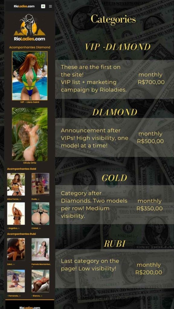 Escorts in Rio | Acompanhantes RJ | Garotas de Programa Rio Advertise on RioLadies: Top Visibility for Escort Services 4 Escorts in Rio | Acompanhantes RJ | Garotas de Programa Rio RL Blog advertise on rioladies categories